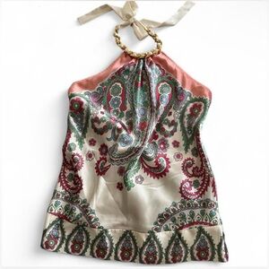 Vintage Guess Jeans halter top with chain tie coquette